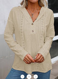Women's Hollow Knit Long-Sleeve Sweater.
