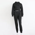 Women's Hooded Sweatshirt & Drawstring Pants Two-Piece Set
