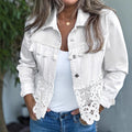 Women's Lapel Tassel Patchwork Coat