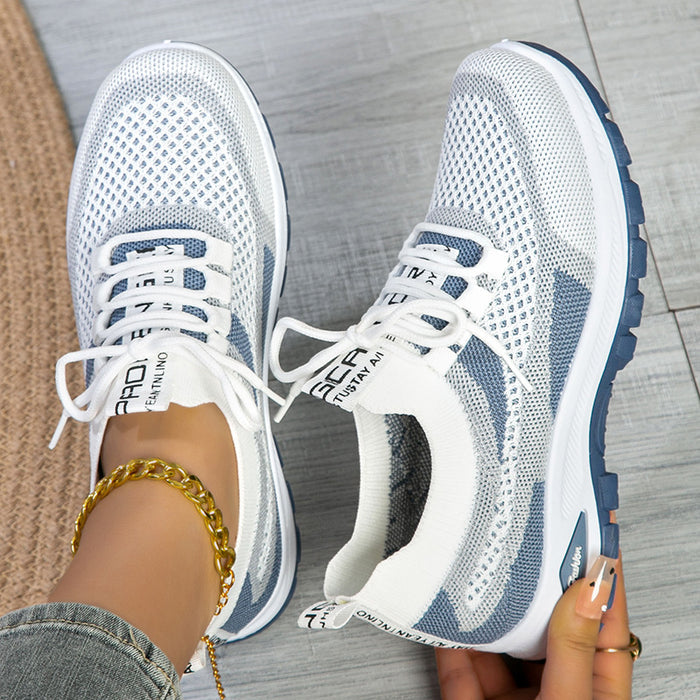 Women's Lightweight Flyknit Mesh Sneakers – Casual & Versatile Low-Cut Shoes