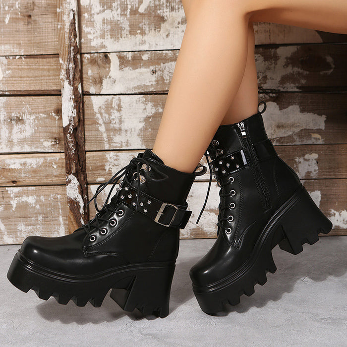 Women's Mid-Heel Platform Boots