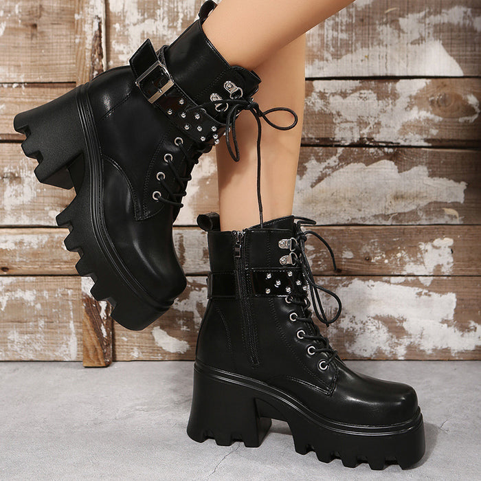 Women's Mid-Heel Platform Boots