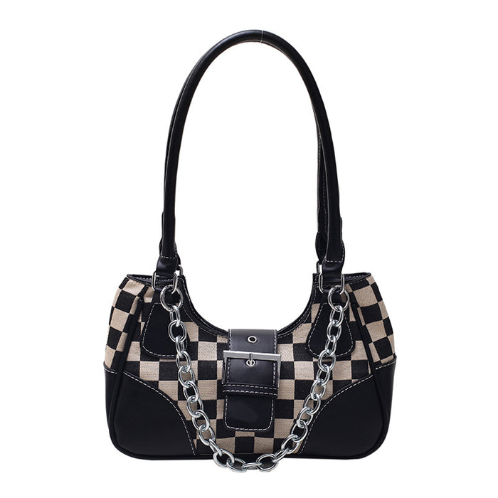 Women's New Versatile One Shoulder Chessboard Bag