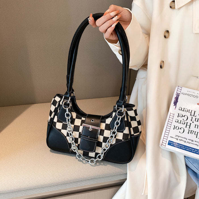 Women's New Versatile One Shoulder Chessboard Bag