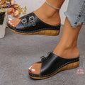 Women's Open-Toe Buckle Strap Sandal