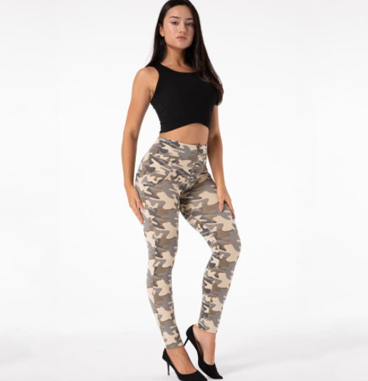 Light camouflage high waist / 2XL