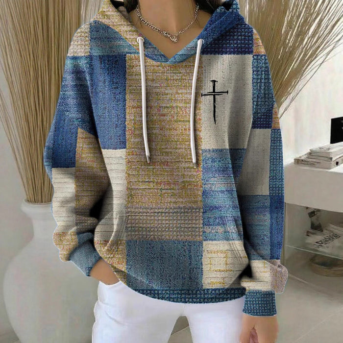 Women's Plaid Casual Hoodie