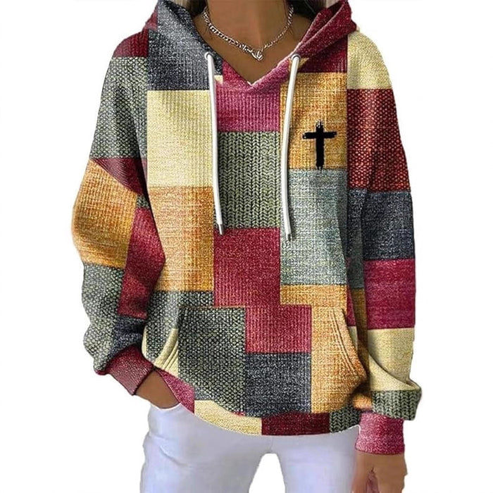 Women's Plaid Casual Hoodie