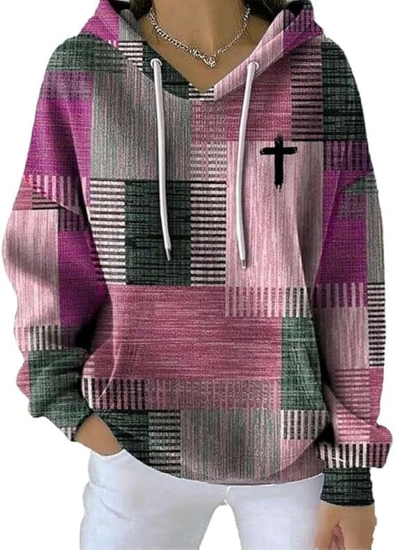 Women's Plaid Casual Hoodie