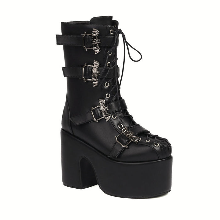 Women's Platform Lace-Up Martin Boots