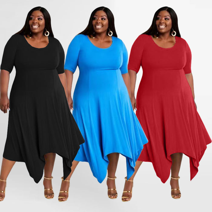 Women's Plus Size Irregular Hem Fashion Dress