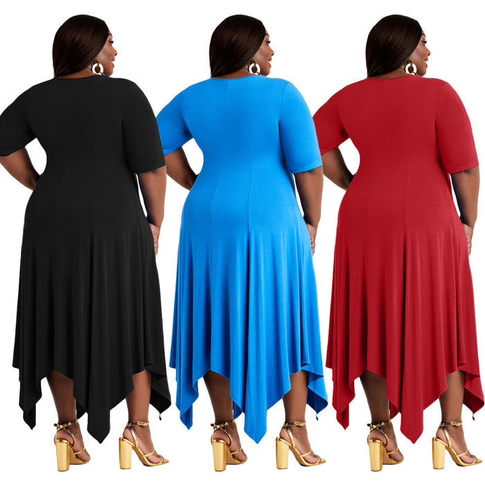 Women's Plus Size Irregular Hem Fashion Dress