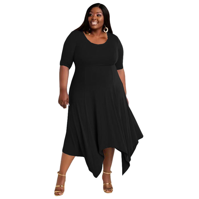 Women's Plus Size Irregular Hem Fashion Dress