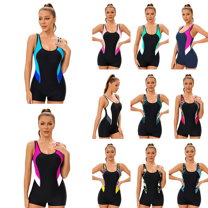 Women's Printed Sleeveless One-Piece Swimsuit
