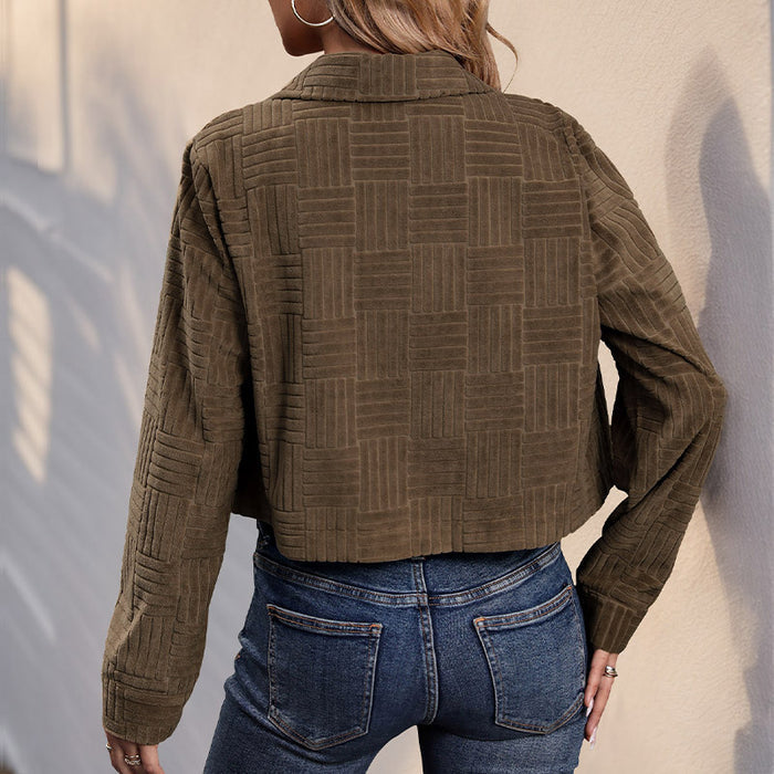 Women's Retro Corduroy Overalls-Style Coat