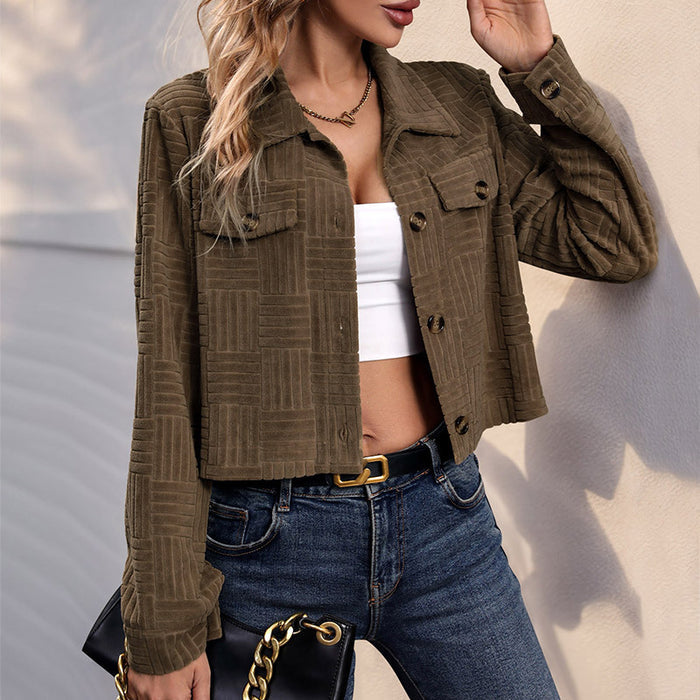 Women's Retro Corduroy Overalls-Style Coat