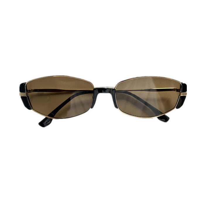 Women's Retro Metal Oval Cat Eye Sunglasses