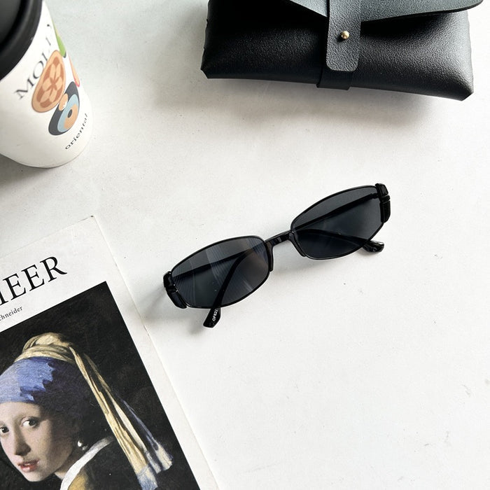 Women's Retro Metal Oval Cat Eye Sunglasses