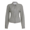 Women's Retro Plaid Tie-Up Long Sleeve Shirt