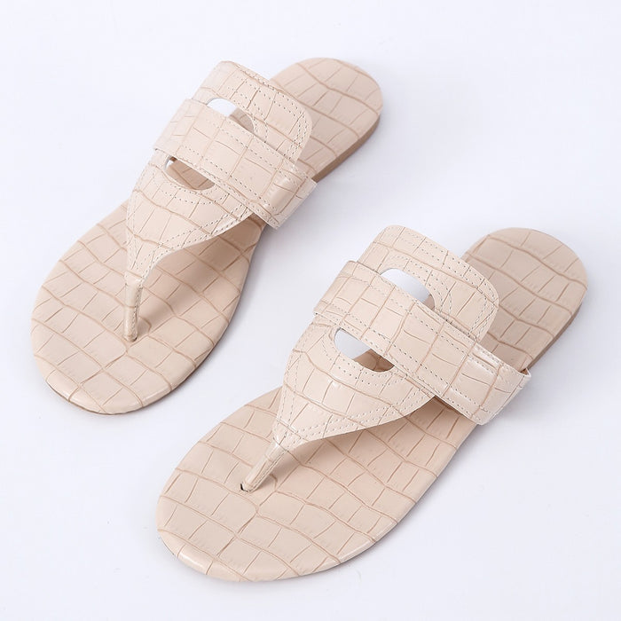Women's Roman Sandals | Flat Slip-On Beach Shoes | Beige, Black & Brown