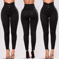 Women's Sexy Rivet Waist-Tie Yoga Pants