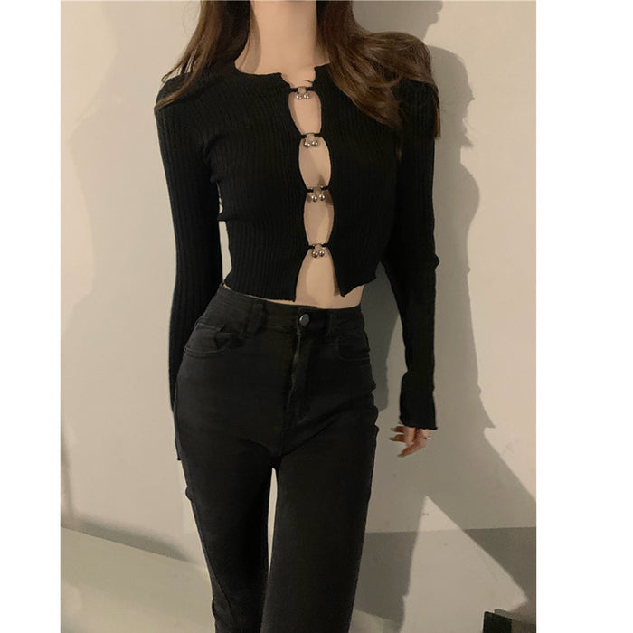 Women's Short Knitted Cropped Sweater