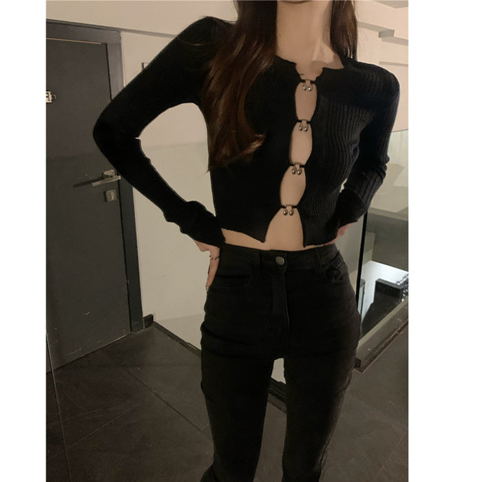 Women's Short Knitted Cropped Sweater