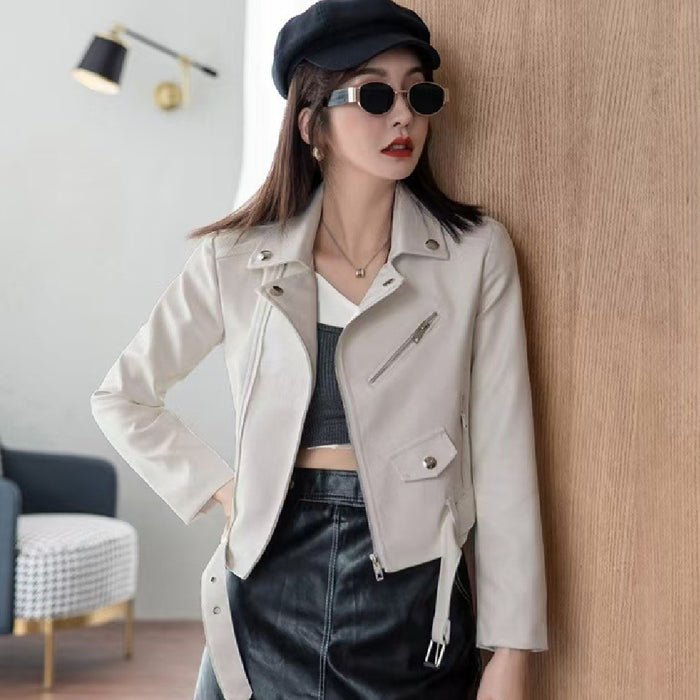 Women's Slim-Fit Fashion Leather Jacket