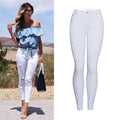 Women's Slim-Fit White Ripped Skinny Pants