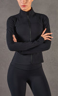 Women's Slim Fit Zip-Up Stand Collar Sports Jacket
