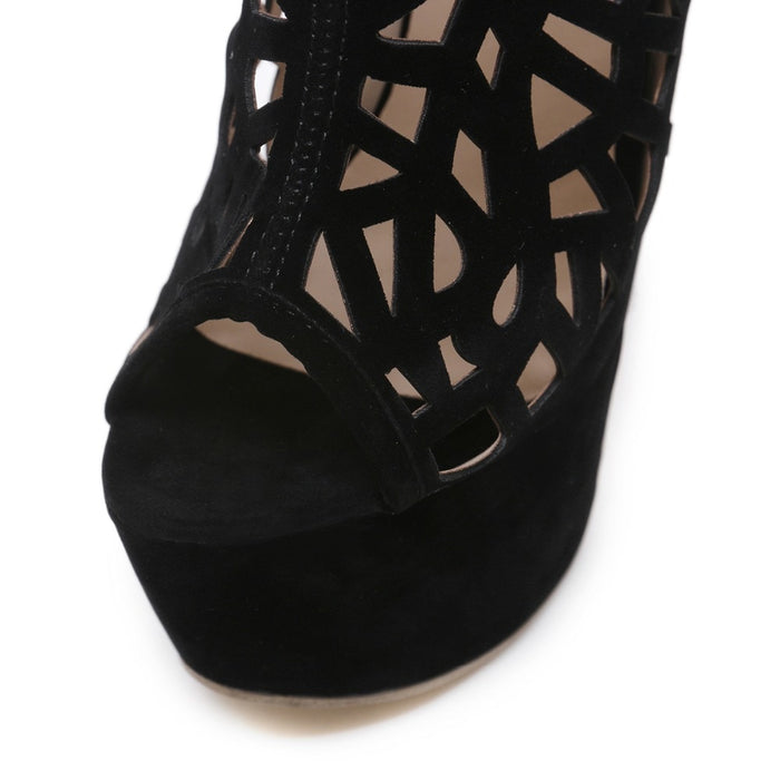Women's Stiletto Platform Sandals | Super High Heel | Breathable | Black