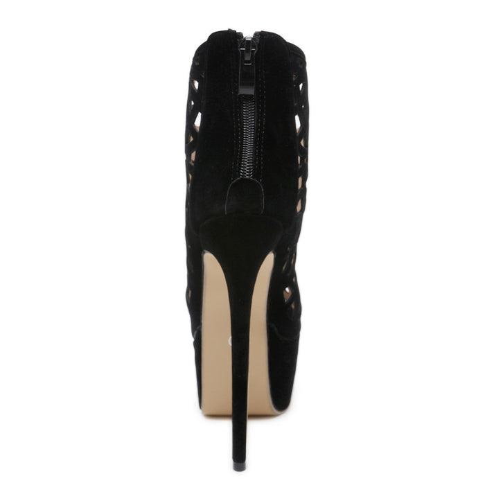 Women's Stiletto Platform Sandals | Super High Heel | Breathable | Black