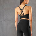 Women's Strappy Cross-Back Longline Yoga Bra Top