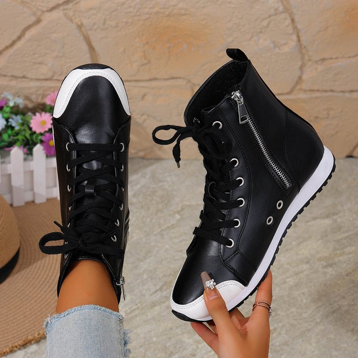 Women's Stylish Side-Zip Flat Ankle Boots