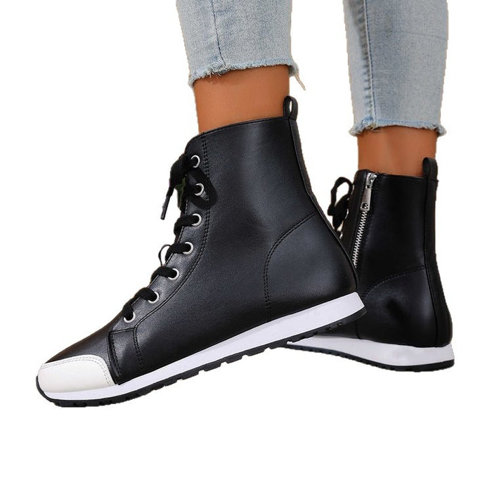 Women's Stylish Side-Zip Flat Ankle Boots