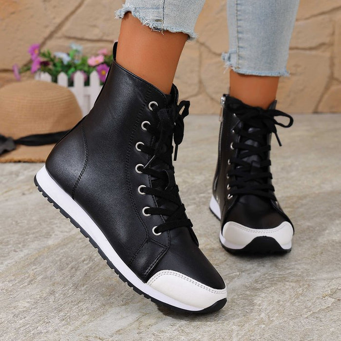 Women's Stylish Side-Zip Flat Ankle Boots