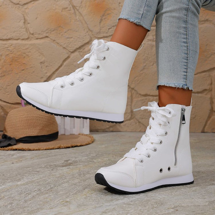 Women's Stylish Side-Zip Flat Ankle Boots