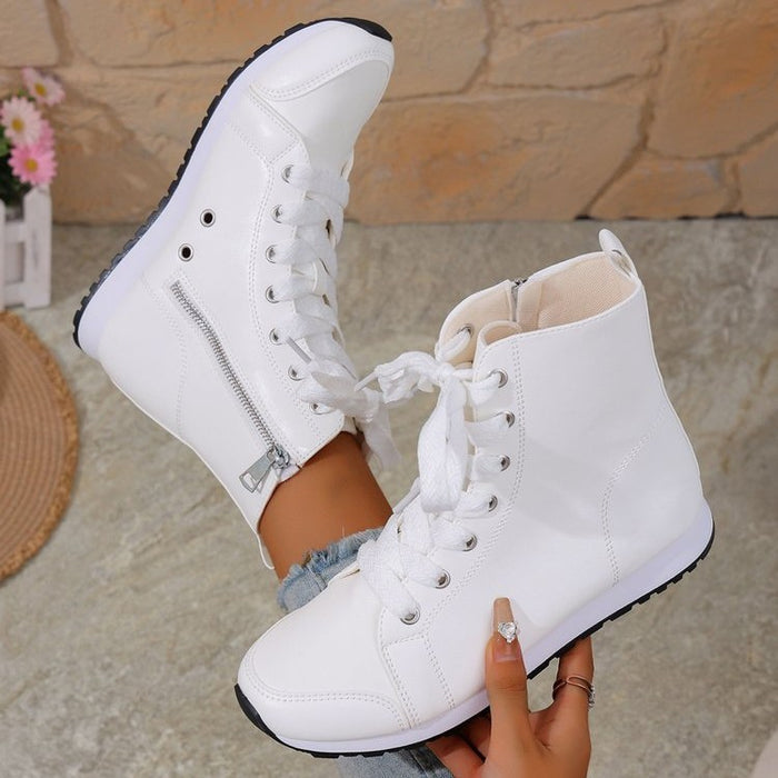 Women's Stylish Side-Zip Flat Ankle Boots