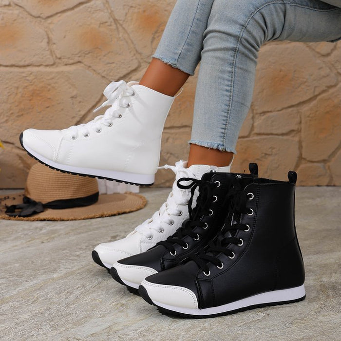 Women's Stylish Side-Zip Flat Ankle Boots