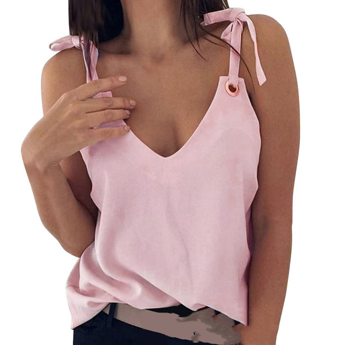 Women's Summer Chiffon V-Neck Suspender Vest Top