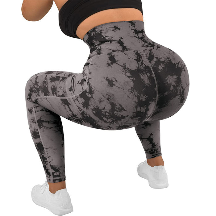 Women's Tie-Dye Patchwork Pocket Yoga Leggings