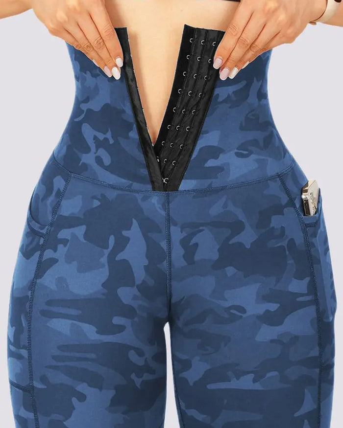 Women's Tie-Dye Patchwork Pocket Yoga Leggings
