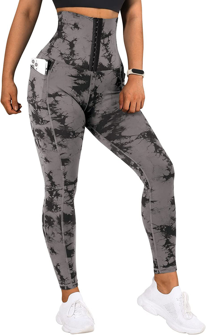 Women's Tie-Dye Patchwork Pocket Yoga Leggings