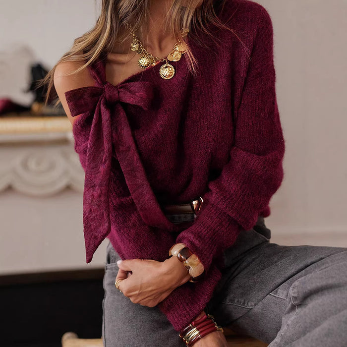 Women's Timeless Solid-Color Relaxed Sweater.