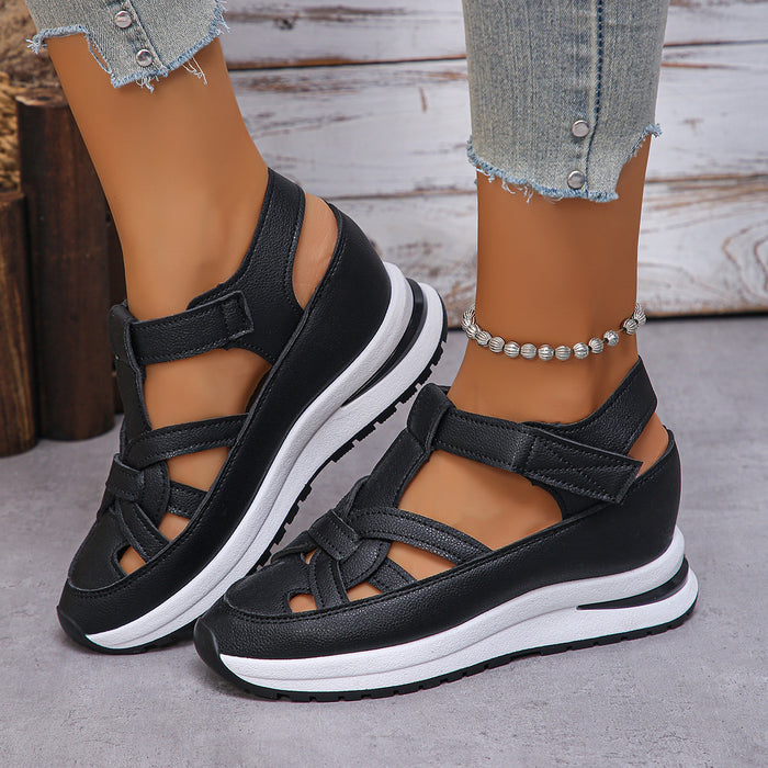 Women's Velcro Platform Wedge Sandal