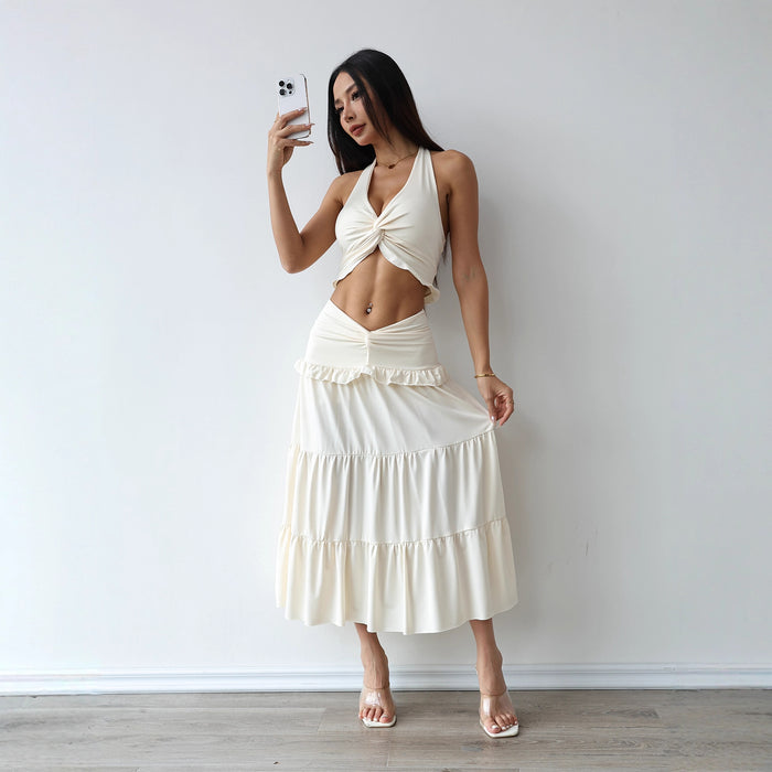 Women's Vest Top & High Waist Long Skirt Set