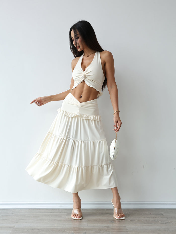 Women's Vest Top & High Waist Long Skirt Set