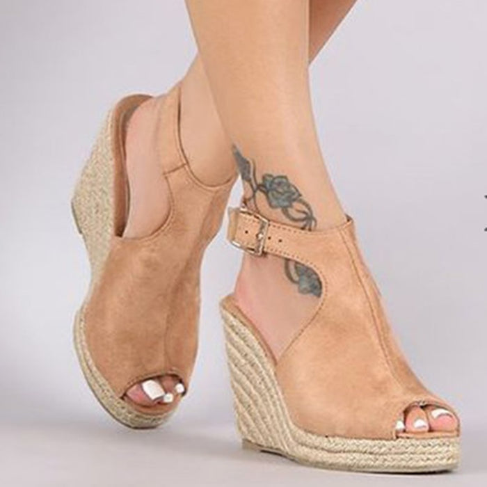 Women's Wedge Platform Open-Toe Multi-Strap Sandals