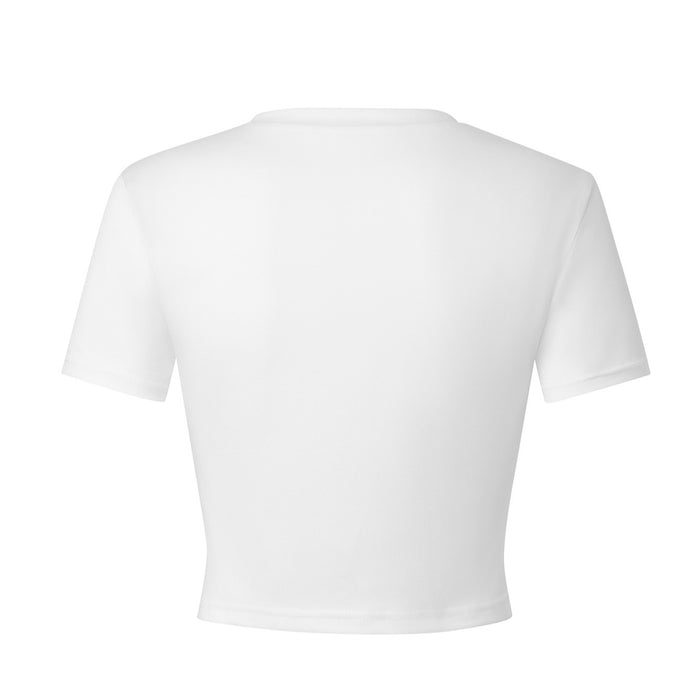 Women's White Cropped Short Sleeve Tee