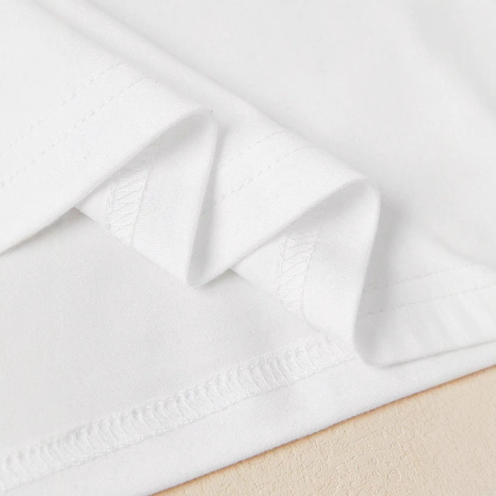 Women's White Cropped Short Sleeve Tee
